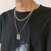 Unisex hot selling hip hop men's double layer pendant necklace titanium steel tag metal chain sweater chain jewelry_ipsvogv.com