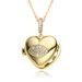 Love Heart Shaped Photo Box Album Love Moon Five Pointed Star Micro Inlaid Pendant Opening And Closing Necklace Copper Gold Plated_ipsvogv.com