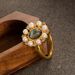 French Medieval Diamond Inlaid Zircon Pearl Open With Female Niche Temperament, Court Style Adjustable Ring_ipsvogv.com