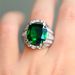 Cao Shi's New Classic Temperament Green Micro Inlaid Zircon Fashionable Women's Ring_ipsvogv.com