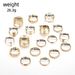 Fashion Gold Fried Dough Twists Chain Multi-layer Cross 18 Piece Set Ring New_ipsvogv.com