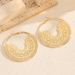Bohemian Style Exaggerated Personality Large Hollow Round Women's C-shaped Earrings_ipsvogv.com