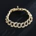 Ins Hip Hop Cool Cuban Bracelet Men's Full Diamond Punk Accessories Gold Chain_ipsvogv.com
