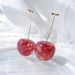 New Female Temperament Sweet And Fresh Cherry Resin Ladies Earrings Jewelry Gifts_ipsvogv.com