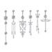 Women's Jewelry Zircon Tassel Belly Button Ring Belly Button Nail Piercing Jewelry_ipsvogv.com