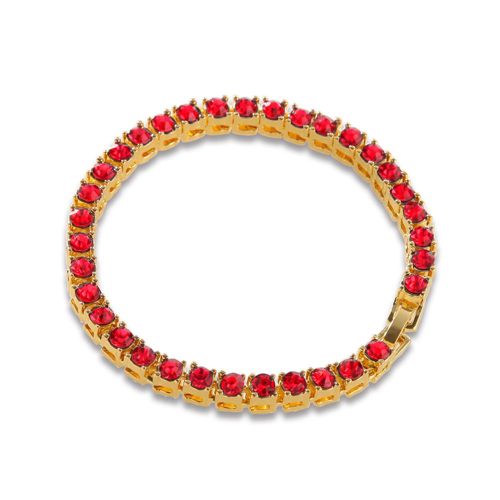 Hip Hop One Row Alloy Colorful Rhinestone Men's Chain Tennis Bracelet_ipsvogv.com