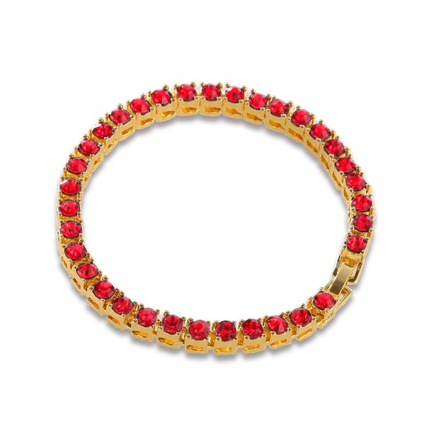 Hip Hop One Row Alloy Colorful Rhinestone Men's Chain Tennis Bracelet_ipsvogv.com