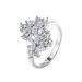 Korean Instagram Trendy Leaf Personalized Luxury Fashion Double Layer Zircon Open Adjustable Ring_ipsvogv.com