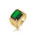 Popular Emerald Men's Square Ethnic Plated Open Ring_ipsvogv.com