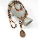 Sugar Cube Crystal 8mm Round Beads Tiger Eye Stone Ted Stone Natural Semi Precious Stone Sweater Chain Necklace Handmade_ipsvogv.com