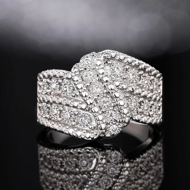 Cao Shi's New Creative With Female Personality Curve Swing Arm Design And Accessories, Full Diamond Boutique Ring_ipsvogv.com