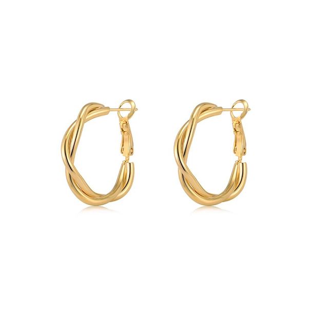 Vintage Twisted Metal Earrings - Light Luxury Minimalist Jewelry (925 Silver Hypoallergenic Dainty Stud Design)_ipsvogv.com