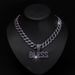 Unisex New Hip Hop Men And Women Alloy Full Diamond Purple BLESS Blessing Pendant Fashion Cuban Pendant Chain_ipsvogv.com