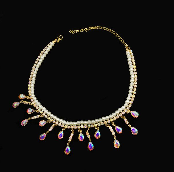 French High-end Double-layer Water Drop Pearl Necklace, Niche Court-style Collarbone Chain, Cross-border Fashion Accessory_ipsvogv.com