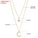 Korean Version Ins Flash Diamond Women's Necklace Double-layer Octagram Moon Necklace Niche Collarbone Chain Wholesale_ipsvogv.com