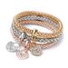 Alloy Three-Color Set Elastic Popcorn Corn Chain Inlaid Heart Pendant Bracelet For Women_ipsvogv.com