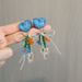 Women’s Jewelry Set Fashion Silver Needle Sea Salt Orange Love Blue Beaded Earrings New Crystal Flower Tassel Earrings Earrings Bowknot Women_ipsvogv.com