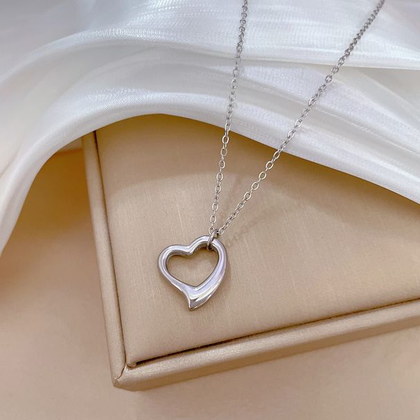 【 Full Body Titanium Steel 】 Plain Ring Love Furnace Genuine Gold Cold Necklace For Women's Ins Mesh Red Collarbone_ipsvogv.com