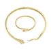 Minimalist women's necklace bracelet set with personalized snake and diamond inlay design, alloy collar jewelry_ipsvogv.com