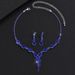 2021 Jewelry Brand New Shiny Inlaid Full Diamond Women's Wedding Accessories Necklace Earrings Bracelet Three-Piece Set_ipsvogv.com