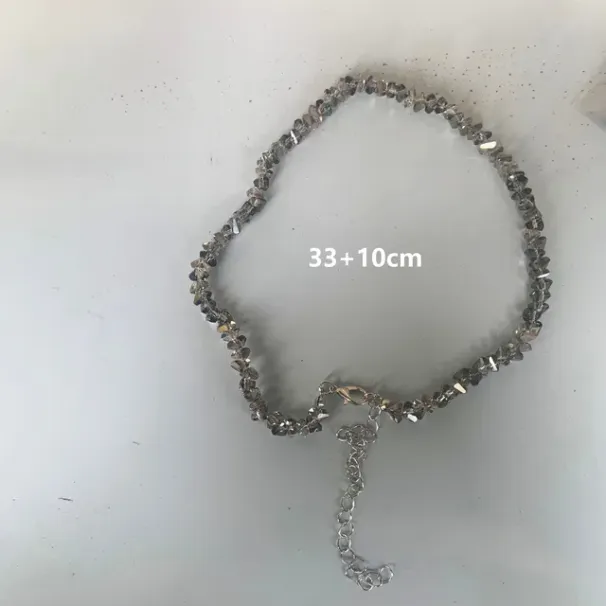 Fashion Mulit-cut Glass Crystal Irregular Beaded Choker Necklace For Women Transparent Vintage Korean Collarbone Collar Neck_ipsvogv.com