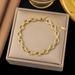Fashionabl And Popular Narrow Chain Cross Buckl Ncklac, Womn's Gold-platd Stainlss Stl Jwlry Braclt_ipsvogv.com