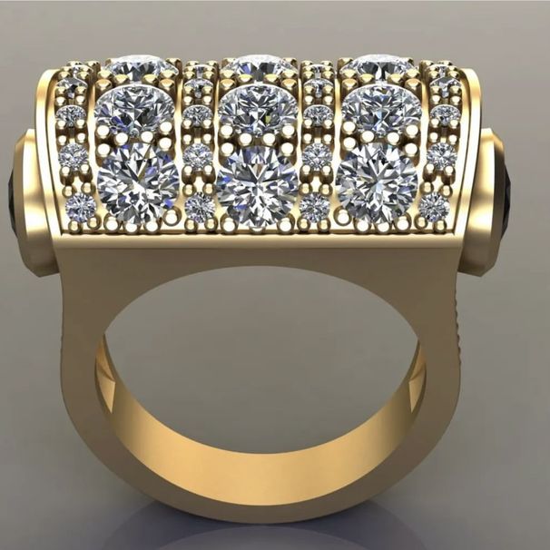 Hip Hop Ring Black Diamond Gold New Jewelry_ipsvogv.com