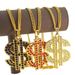 Hip Hop Fashion Dollar Sign Necklace With Zirconia Pendant, Christmas Party And Gift_ipsvogv.com