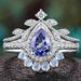 Sanjie's New Blue Ring Alloy Inlaid With Water Droplet Zircon Three Piece Ins Jewelry Set For Women_ipsvogv.com