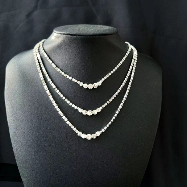 Personality exaggerated rhinestone necklace Fashion trend street shooting clavicle chain retro claw chain multi layer necklace_ipsvogv.com