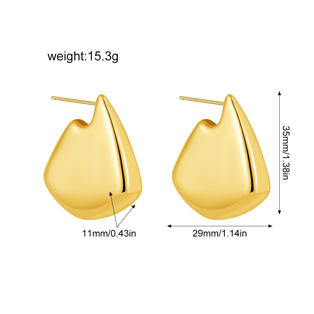 Women’s Jewelry Set Fashion High End Fashion Hollow Geometric Earrings High Quality Polished Copper Plated Irregular Earrings_ipsvogv.com