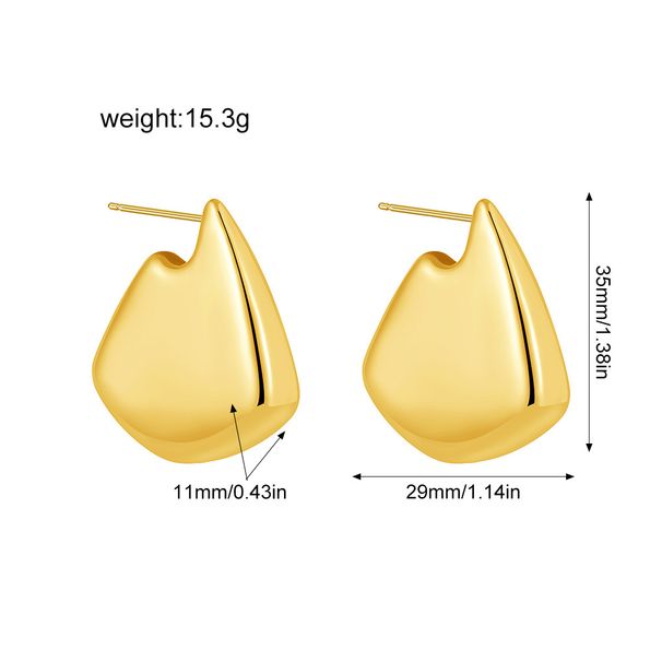 Women’s Jewelry Set Fashion High End Fashion Hollow Geometric Earrings High Quality Polished Copper Plated Irregular Earrings_ipsvogv.com