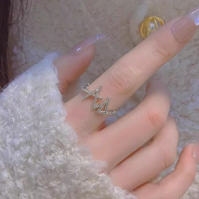 opening Chain Circular Silver Pure Zircon With Female Niche Design, Index Finger, Fashionable And Exquisite Layered Design, Finger,_ipsvogv.com