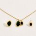 American style light luxury earring necklace set, simple fashionable, inlaid with turquoise earrings, versatile and long_ipsvogv.com
