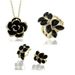 Women's Jewelry Set Three Piece Set Black Rose Earrings Necklace Bracelet Wedding Set_ipsvogv.com