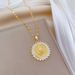 Titanium Steel 【 】 Round Lion Head Light Luxury Temperament Gorgeous Full Diamond Necklace Women's Versatile Collarbone 【 】_ipsvogv.com