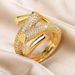 European and American Design Micro Setting Zircon Metal Cross Opening Rings For Women's Gothic Girls' Luxury Jewelry_ipsvogv.com