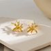 Copper Gold-Plated Light Luxury Simple High-End Minimalist Style Irregular Flower Stud Earrings Ins_ipsvogv.com
