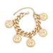 B1255 Thick Chain Women Like Coins Exaggerate Punk Hip Hop Style Bracelet Geometric Accessories_ipsvogv.com