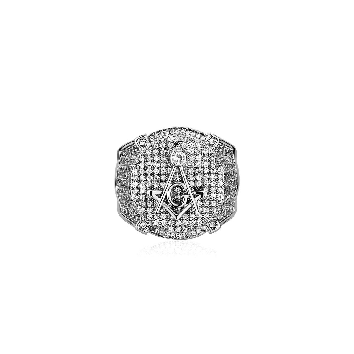 Jin'ao Jewelry AG Freemason Letter Ring, Genuine Gold Plated With Zircon, Personalized Hip Hop Male Ring_ipsvogv.com