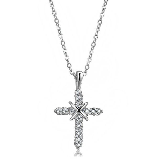 Unisex hot selling full zircon cross pendant necklace for women color separated electroplating new jewelry_ipsvogv.com