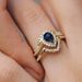Sanjie Flower Wedding Ring Women's Fashion Crown Jewelry With Blue Water Drop Zircon Set_ipsvogv.com