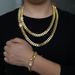 Hip Hop Rap Gold Plated Bracelet Encryption Chain Cuban Men's Necklace_ipsvogv.com