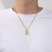 Copper Plated Real Gold Zircon Bear Men's Necklace Punk Light Luxury Titanium Steel Chain Fun Niche Design Accessories_ipsvogv.com