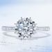 Snowflake shaped Love Blossomi Plated Platinum Diamond, Female Proposal and Eagement Group Set with Large Weddi_ipsvogv.com