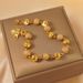 Bohemian Round Bead Women's Fashion Bracelet, Gold Plated With Cubic Zirconia, Elegant Style Suitable_ipsvogv.com