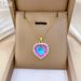 【 】 Colorful Love Fashion Light Luxury Charm Gorgeous Full Diamond Necklace Women's Versatile Clavicle Chain Titanium_ipsvogv.com