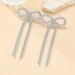 Direct Sales Popular Bow Long Tassel Earrings Fashionable Shiny Rhinestone Earrings_ipsvogv.com