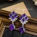 High Set New TZ068 End Jewelry Design Sense Full Zircon Purple Necklace Color Treasure Earrings Square Diamond Ring_ipsvogv.com