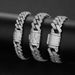 Men's Jewelry Set Fashion Flip Buckle Diamond Cuban Bracelet Trendy Brand Personality Hip Hop Zircon Men's Bracelet Jewelry_ipsvogv.com